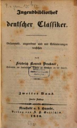 Jugendbibliothek deutscher Classiker, 2