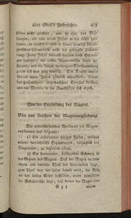 [Entzündung des Magens.]