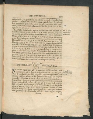 Tit. V. [VI.] De Iuris Et Facti Ignorantia