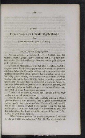 XLVII. Bemerkungen zu dem Strafgesetzbuche