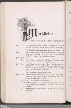 Marksteine aus der Geschichte unseres Regiments