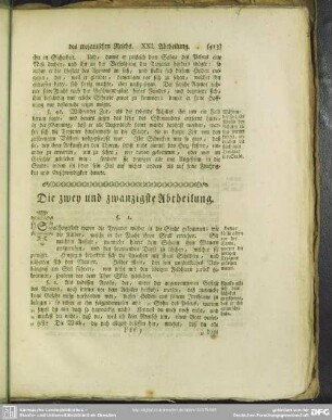 Die zwey und zwanzigste Abtheilung