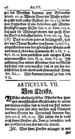 Articvlvs. VII. Von Christo.