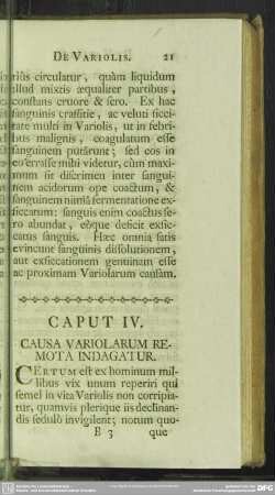 Caput IV. Causa Variolarum Remota Indagatur