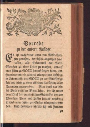 Vorrede zu der andern Auflage