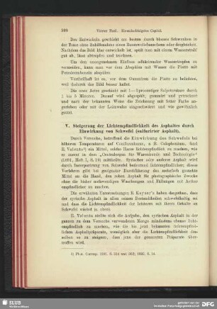 Steigerung der Lichtempfindlichkeit des Asphaltes durch Einwirkungen von Schwefel (sulfurirter Asphalt)