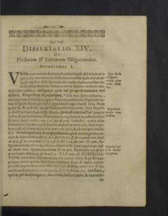 Dissertatio XIV. - XVII.