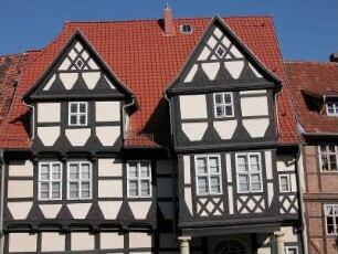 Quedlinburg, Sachsen-Anhalt, Giebel des Geburtshauses des Dichters Klopstock, heute Literaturmuseum