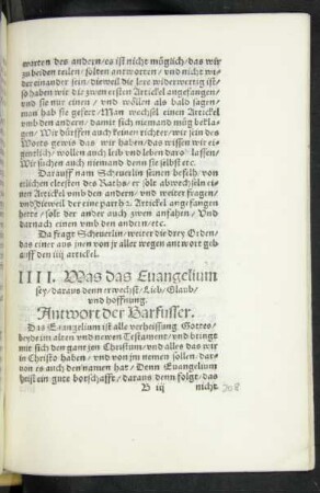 IIII. Was das Evangelium sey/ daraus denn erwechst/ Lieb/ Glaub/ und hoffnung.