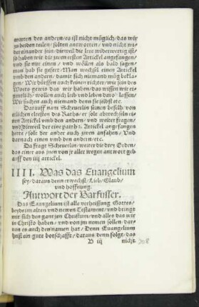 IIII. Was das Evangelium sey/ daraus denn erwechst/ Lieb/ Glaub/ und hoffnung.