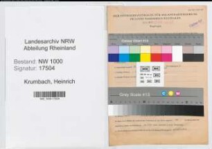 Entnazifizierung Heinrich Krumbach, geb. 17.05.1900 (Verw.Beamter)