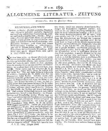 [Kaufmann, K. P.]: Beitrag zur Geschichte der Viril-Stimmen im Reichs-Fürstenrath. [S.l.] 1804