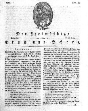 Nro. 82, Donnerstag, den 25. April 1805