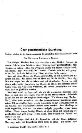 Über geschlechtliche Erziehung