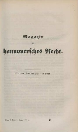 Vierten Bandes zweites Heft