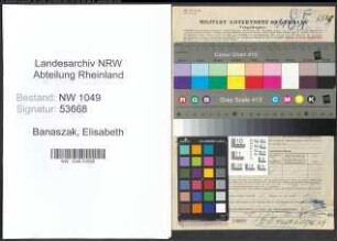 Entnazifizierung Elisabeth Banaszak , geb. 19.10.1906 ()