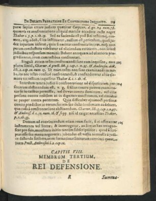 Membrum Tertium. De Rei Defensione.