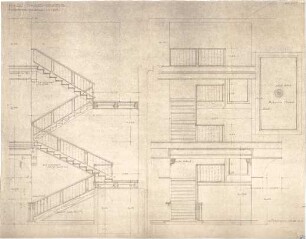 Fischer, Theodor; München, Arcisstr. 20; Haus Jagenberg - Treppenhaus (Schnitte)