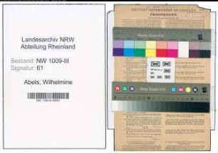 Entnazifizierung Wilhelmine Abels , geb. 05.04.1907 (Lehrerin)
