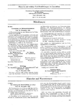 Anwendung von Rahmenstundentafeln : 36/64 vom 10. November 1964 ; [Mitteilungen]