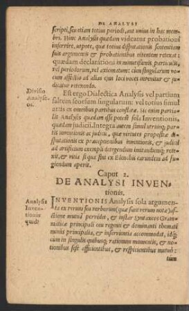 Caput 2. De Analysi Inventionis