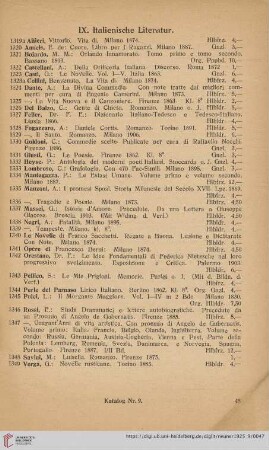 IX. Italienische Literatur (Nr. 1319a - 1349)