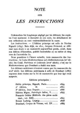 Note Sur Les Instructions