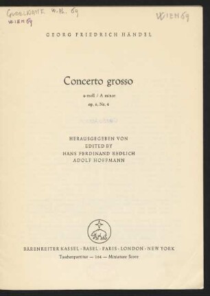 Concerto grosso a-moll : op. 6, Nr. 4