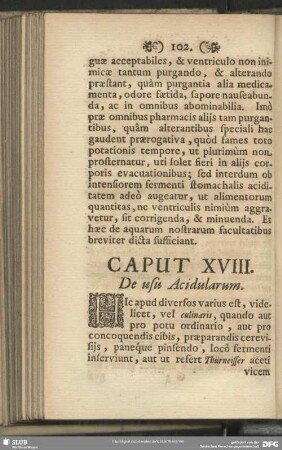 Caput XVIII. De usis Acidularum