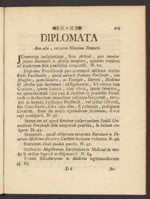 Diplomata Sine ulla, vel certa ...