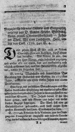 Magazin für die neue Historie und Geographie. T.10.