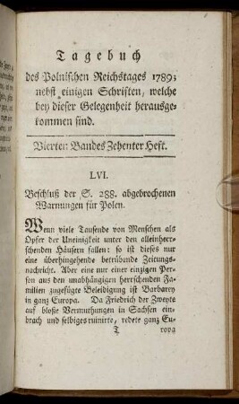 Vierten Bandes, Zehenter Heft.