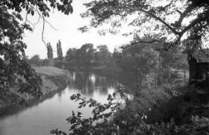 Partie an der Elster, Gut Großzschocher W34 zum Sommerfest 1946 der Tages Kinderstätte
