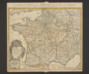 Gallia Postarum : geographice designata, in qua Cursus Postarum secundum Statum Anni 1738 recentissimum ex archetypo Taillotiano repraesentantur