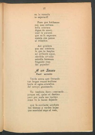 A un sauce : Casi soneto