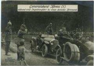 Inspektionsfahrt von Feldmarschall Kövess von Kövesshaza bei deutschen Truppen