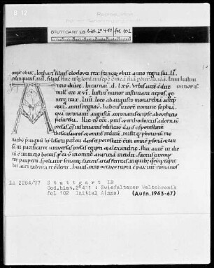 Ekkehardus Uraugiensis - Chronicon universale — Initiale A(nno), Folio 102recto