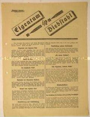 Anonymes programmatisches Flugblatt gegen Durchsetzung des "Entente-Kapitalismus" in der deutschen Arbeitspolitik