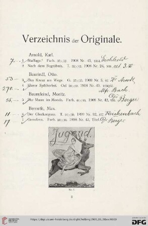 Verzeichnis der Originale (Nr. 1-348)