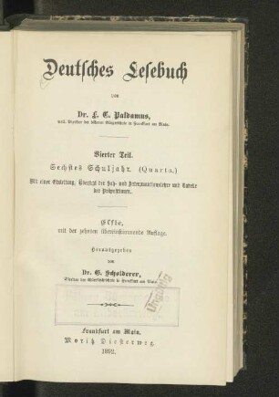 T. 4: Sechstes Schuljahr (Quarta)
