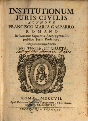 Institutionum Iuris Civilis ... Pars ..., 3/4