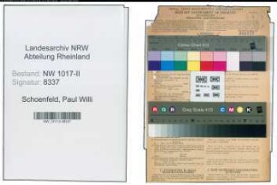 Entnazifizierung Paul Willi Schoenfeld , geb. 08.08.1885 (Lagerverwalter)
