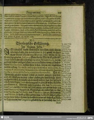 XLI. Theologische Erklärung
