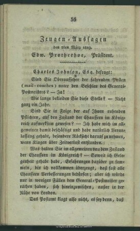 Zeugen-Aussagen den 2ten März 1819