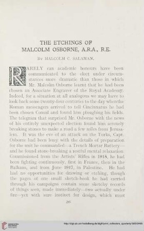 12: The etchings of Malcolm Osborne, A.R.A., R.E.