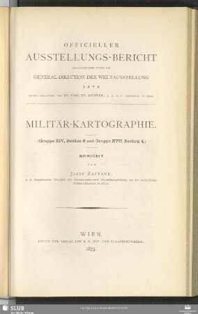 Gruppe 16, Sect. 6: Militärkartographie : Bericht