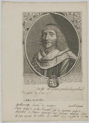 Bildnis des Iean Antoine de Mesmes