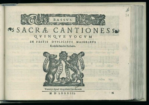 Guglielmo Gonzaga: Sacrae Cantiones quinque vocum ... Bassus