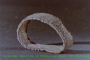 Detailaufnahme eines korrodierten Rings als Materialprobe des Instituts für Materialforschung III (IMF III)