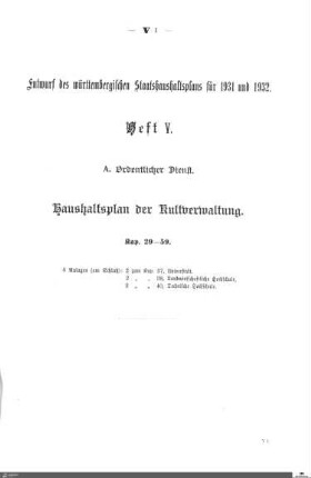 Staatshaushaltsplan 1931-1932, Heft 5